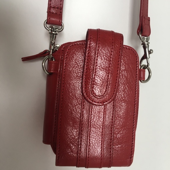 Danier Genuine Leather Red Mobile/Wallet Crossbody - Picture 8 of 15